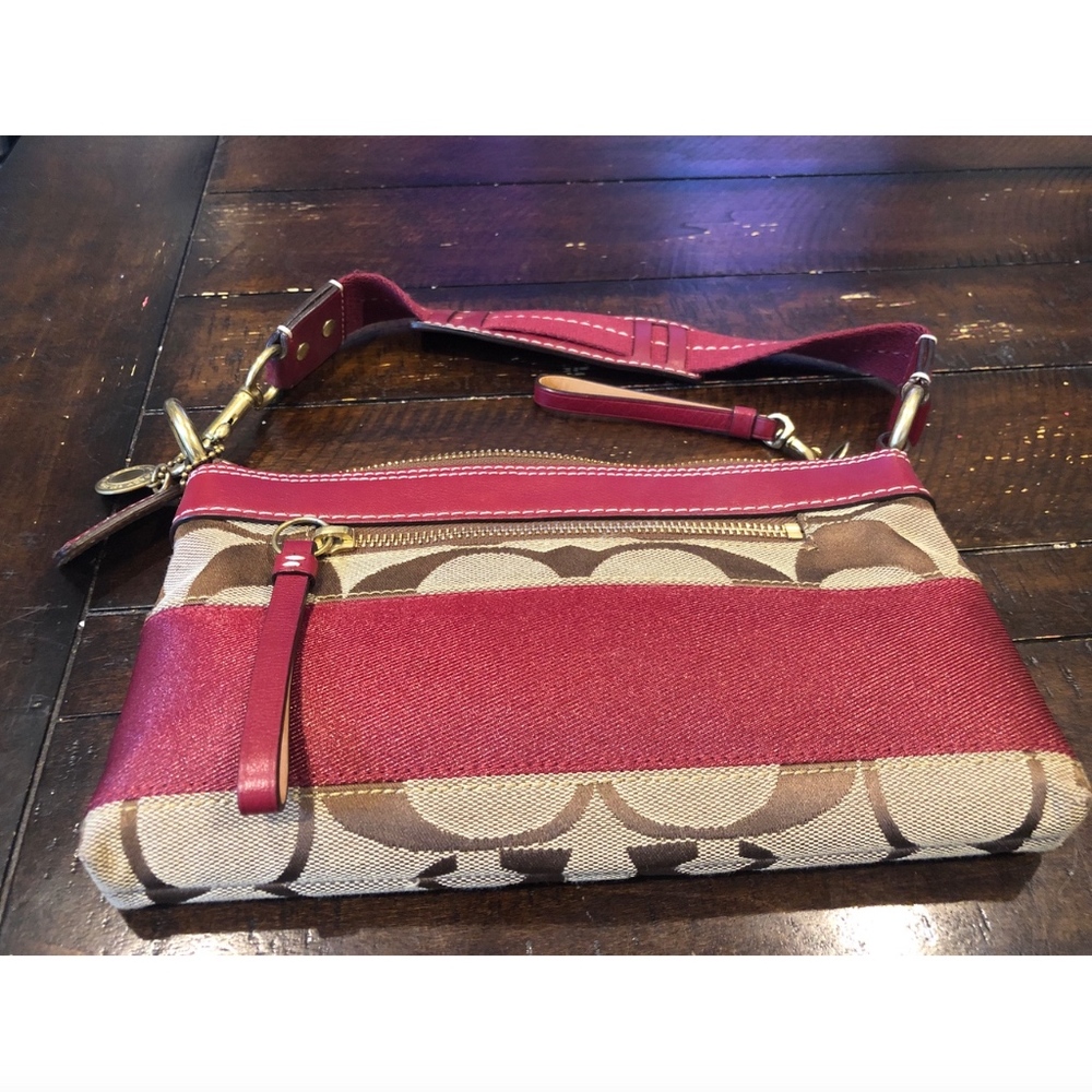 Coach Signature Stripe Demi shoulder bag